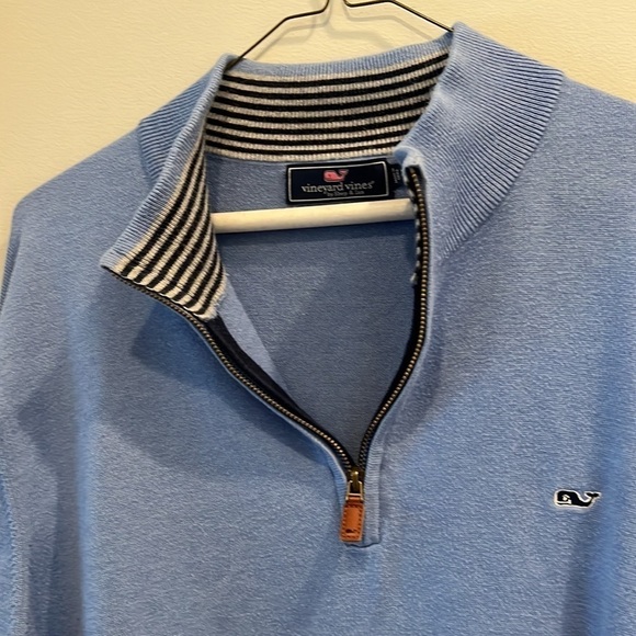 Vineyard Vines - Men’s 1/4 zip sweater. Sweatshirt.  size XL.  Light blue - Picture 8 of 12